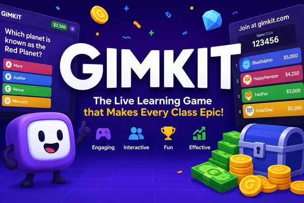 Students actively engaged in a Gimkit classroom game session on devices